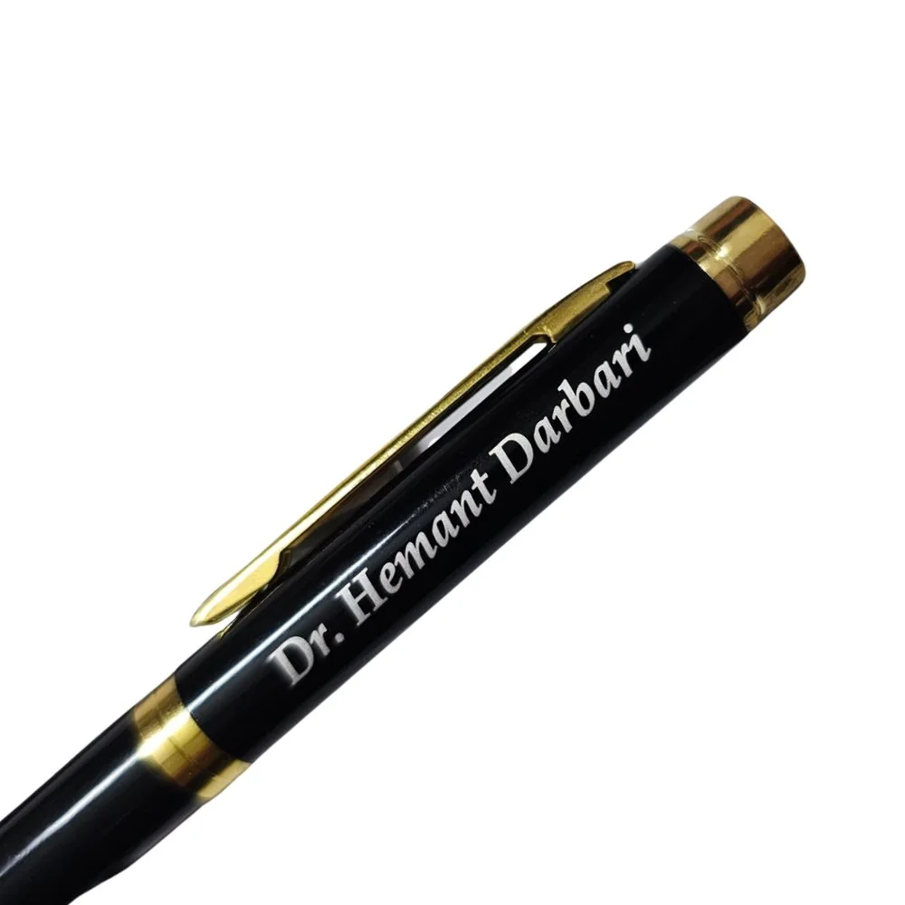 Personalized Black and Gold Ball Point Pen